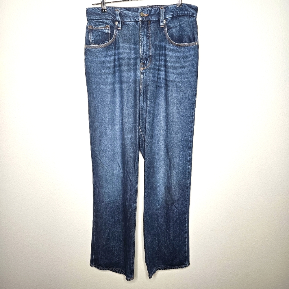 Good American womems sz 29 weightless 90s  style GN1033 high rise wide leg 106